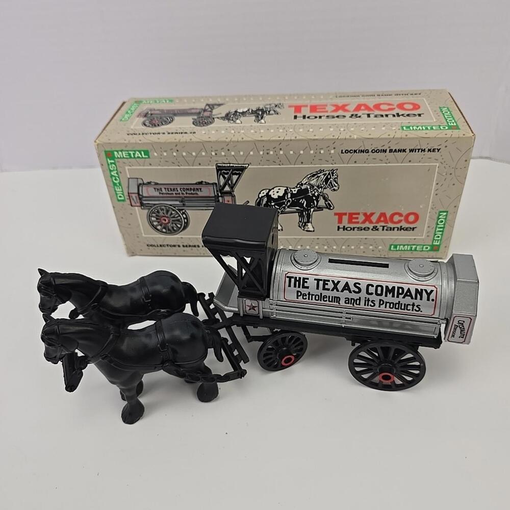 ERTL TEXACO HORSE DRAWN OIL TANKER  BANK IN BOX COLLECTOR SERIES #8
